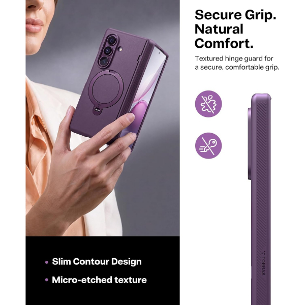 TORRAS Galaxy Z Fold 8 Ultra MagSafe Standl� K�l�f-Purple
