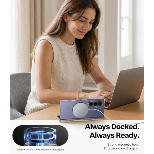 TORRAS Galaxy Z Fold 8 Ultra MagSafe Uyumlu K�l�f-Diamond Clear