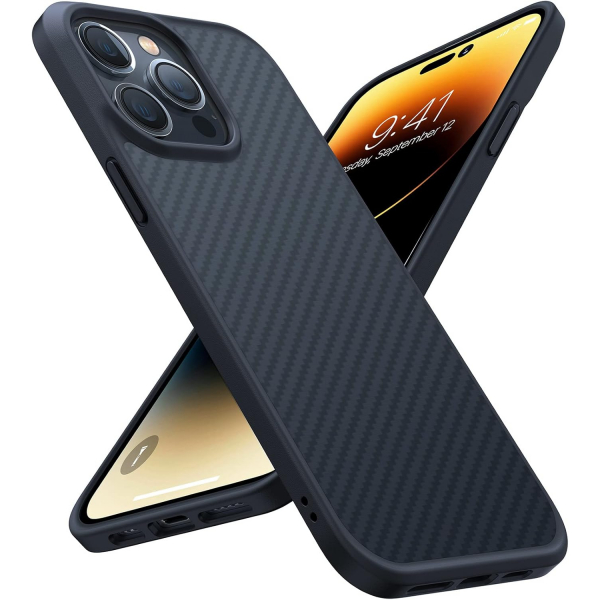 TORRAS Guardian Serisi iPhone 14 Pro Max K�l�f (MIL-STD-810G)-Kevlar Black