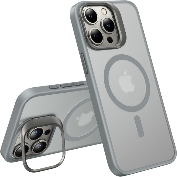 TORRAS Lstand Serisi Apple iPhone 15 Pro MagSafe Uyumlu Klf-Grey