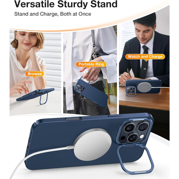 TORRAS Apple iPhone 16 Pro Max Lstand Klf-Navy Blue