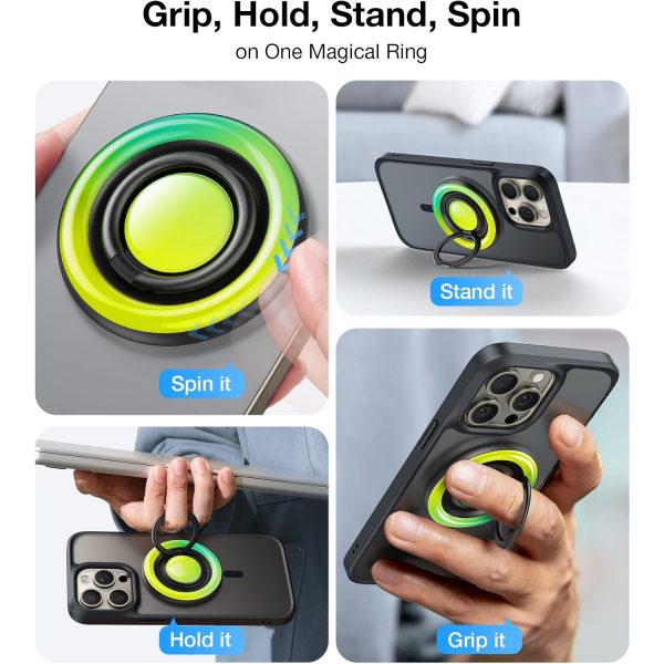 TORRAS Manyetik karlabilir Halka Telefon Tutucu-Yellow Green