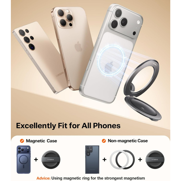 TORRAS Manyetik Halka Telefon Tutucu-Black