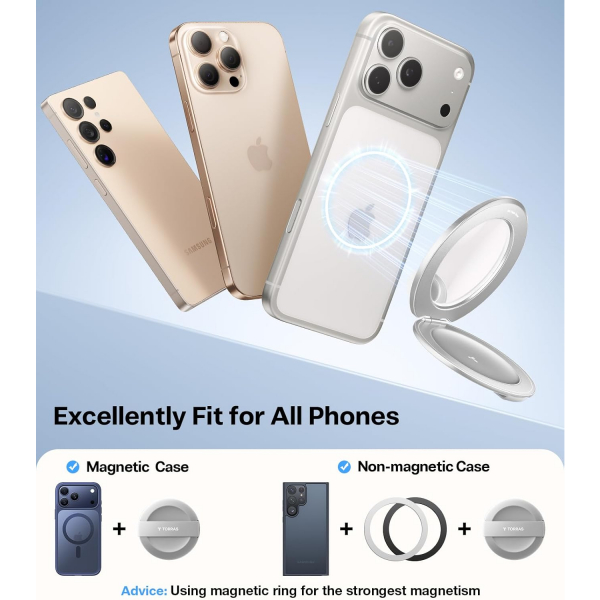 TORRAS Manyetik Halka Telefon Tutucu-Silver