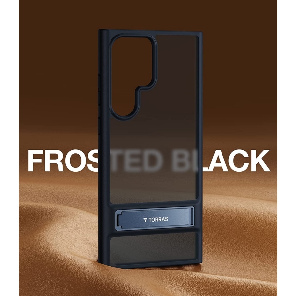 TORRAS MarsClimber Serisi Galaxy S23 Ultra Kickstand Klf (MIL-STD-810G)-Phantom Black