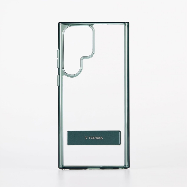 TORRAS MarsClimber Serisi Galaxy S23 Ultra Kickstand Klf (MIL-STD-810G)-Green Clear