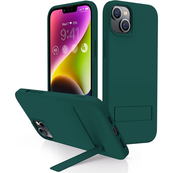 TORRAS iPhone 14 Plus Kickstand Silikon Klf (MIL-STD-810G)-Green