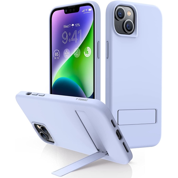 TORRAS iPhone 14 Plus Kickstand Silikon Klf (MIL-STD-810G)-Purple