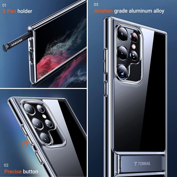 TORRAS MoonClimber Serisi Galaxy S22 Ultra Kickstand K�l�f (MIL-STD-810G)