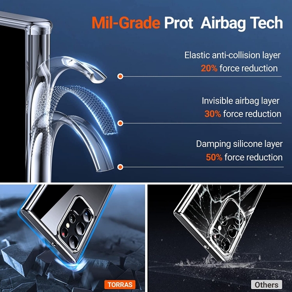 TORRAS MoonClimber Serisi Galaxy S22 Ultra Kickstand K�l�f (MIL-STD-810G)