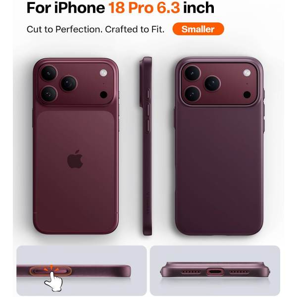 TORRAS OriginFit iPhone 18 Pro Manyetik �nce K�l�f-Burgundy