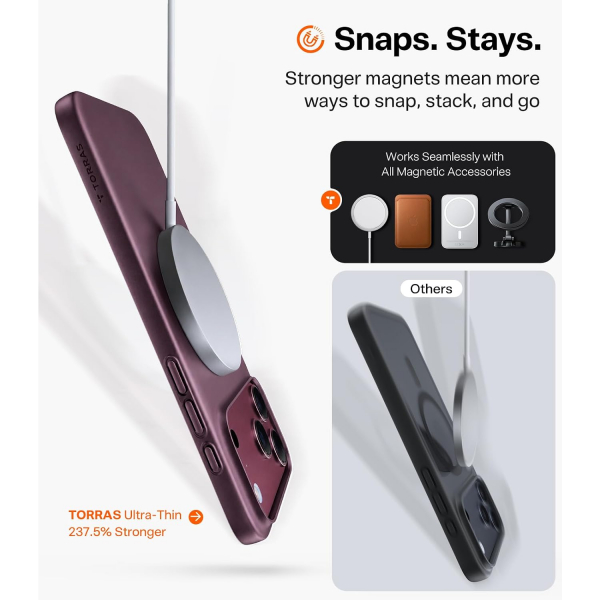 TORRAS OriginFit iPhone 18 Pro Manyetik �nce K�l�f-Burgundy