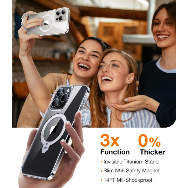 TORRAS Ostand Spin iPhone 15 Pro Max Klf-Clear