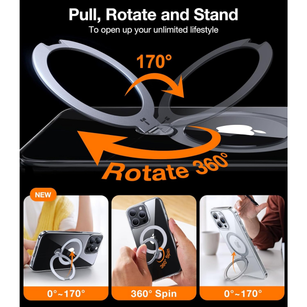 TORRAS Ostand Spin iPhone 15 Pro Max Klf-Clear