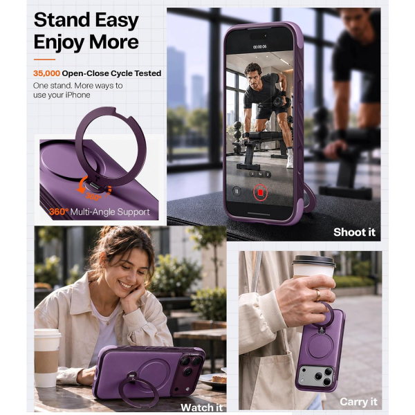 TORRAS Q3 Rugged iPhone 18 Pro Koruyucu K�l�f-Plum Purple
