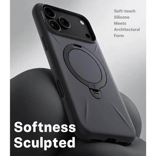 TORRAS Q3 Silicone iPhone 18 Pro Standl� Silikon K�l�f-Black
