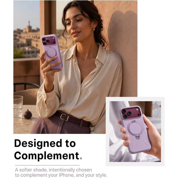 TORRAS Q3 Silicone iPhone 18 Pro Standl� Silikon K�l�f-Purple