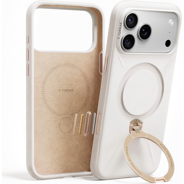 TORRAS Q3 Silicone iPhone 18 Pro Standl� Silikon K�l�f-White