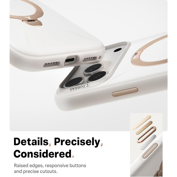 TORRAS Q3 Silicone iPhone 18 Pro Standl� Silikon K�l�f-White