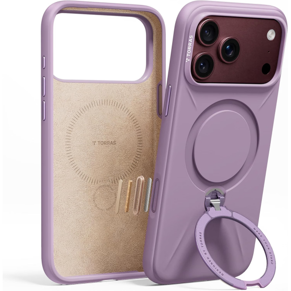 TORRAS Q3 Silicone iPhone 18 Pro Standl� Silikon K�l�f-Purple