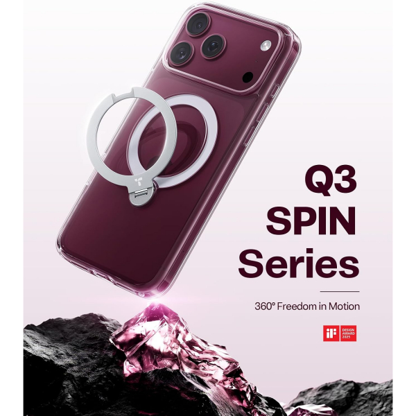 TORRAS Q3 Spin iPhone 18 Pro Max Standl� Manyetik K�l�f-Clear