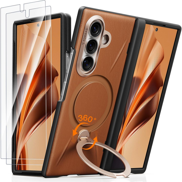 TORRAS Q3 VegSkin Samsung Galaxy Z Fold 8 Ultra K�l�f-Saddle Brown