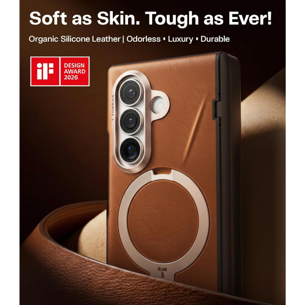 TORRAS Q3 VegSkin Samsung Galaxy Z Fold 8 Ultra K�l�f-Saddle Brown