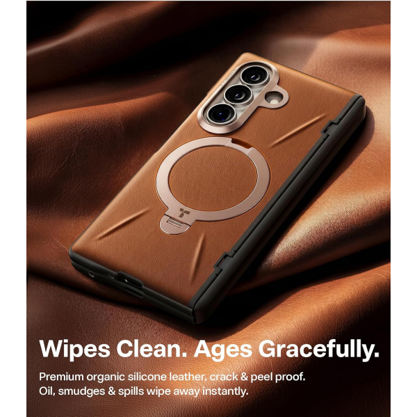 TORRAS Q3 VegSkin Samsung Galaxy Z Fold 8 Ultra K�l�f-Saddle Brown
