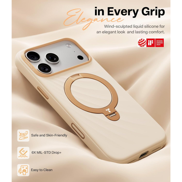 TORRAS Q3 Wind iPhone 18 Pro Standl� Silikon K�l�f-Cream Glow