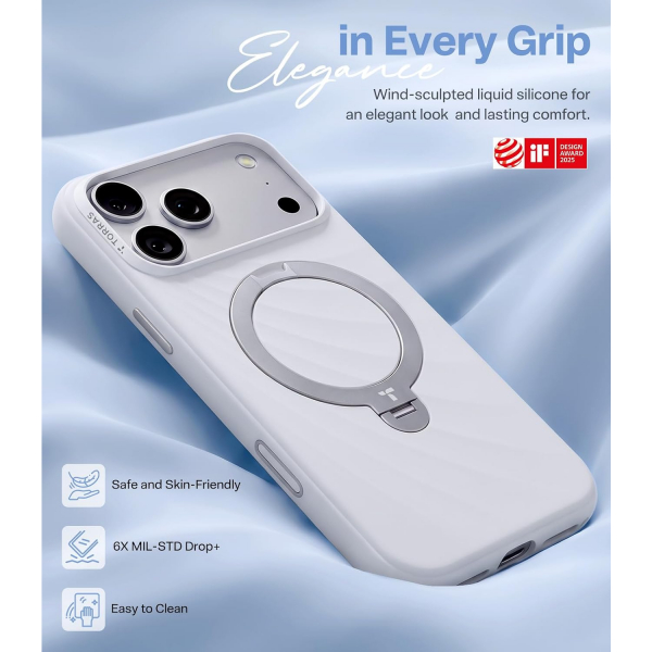 TORRAS Q3 Wind iPhone 18 Pro Standl� Silikon K�l�f-Ivroy White