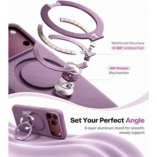 TORRAS Q3 Wind iPhone 18 Pro Standl� Silikon K�l�f-Stone Lavender