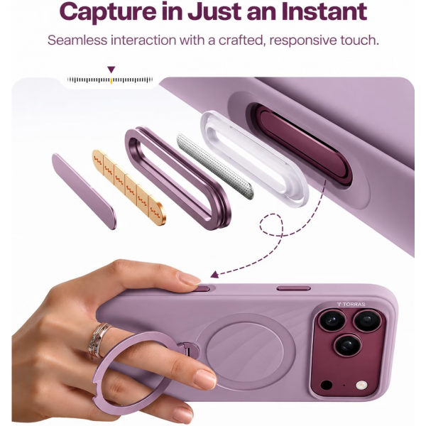 TORRAS Q3 Wind iPhone 18 Pro Standl� Silikon K�l�f-Stone Lavender