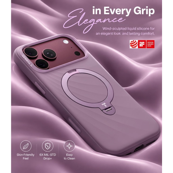 TORRAS Q3 Wind iPhone 18 Pro Standl� Silikon K�l�f-Stone Lavender