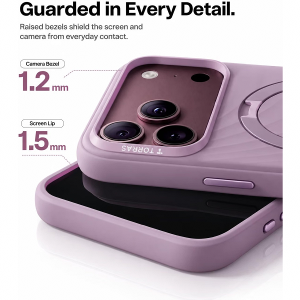 TORRAS Q3 Wind iPhone 18 Pro Standl� Silikon K�l�f-Stone Lavender