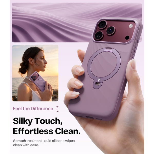 TORRAS Q3 Wind iPhone 18 Pro Standl� Silikon K�l�f-Stone Lavender