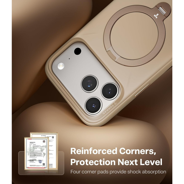 TORRAS Q3 iPhone 18 Pro Max Standl� Silikon K�l�f-Beige