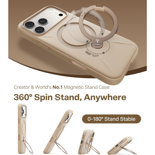 TORRAS Q3 iPhone 18 Pro Max Standl� Silikon K�l�f-Beige