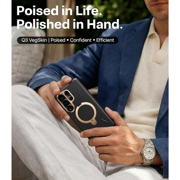 TORRAS Samsung Galaxy S26 Ultra Ostand Q3 VegSkin K�l�f-Black