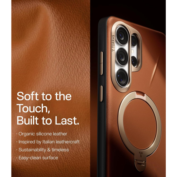 TORRAS Samsung Galaxy S26 Ultra Ostand Q3 VegSkin K�l�f-Brown