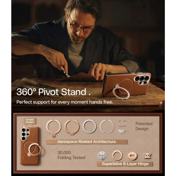 TORRAS Samsung Galaxy S26 Ultra Ostand Q3 VegSkin K�l�f-Brown