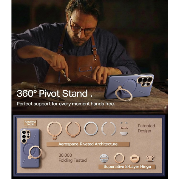 TORRAS Samsung Galaxy S26 Ultra Ostand Q3 VegSkin K�l�f-Purple