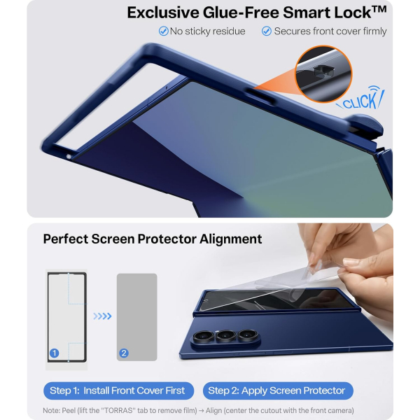 TORRAS Samsung Galaxy Z Fold 7 Manyetik Klf -Blue