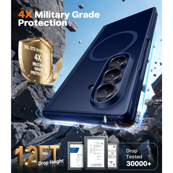 TORRAS Samsung Galaxy Z Fold 7 Manyetik Klf -Blue