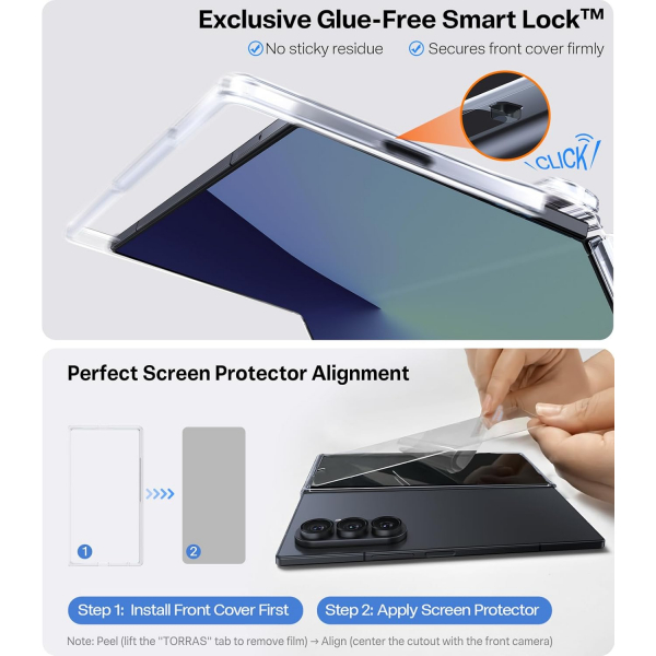 TORRAS Samsung Galaxy Z Fold 7 Manyetik Klf -Clear