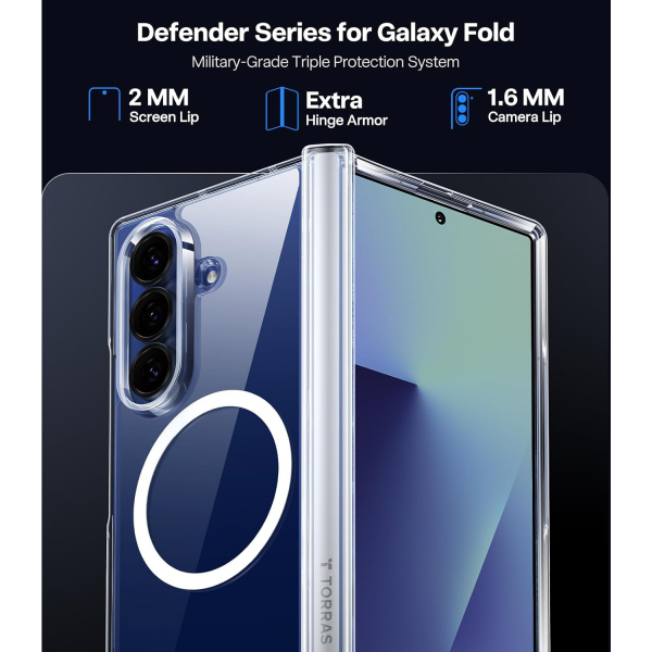TORRAS Samsung Galaxy Z Fold 7 Manyetik Klf -Clear