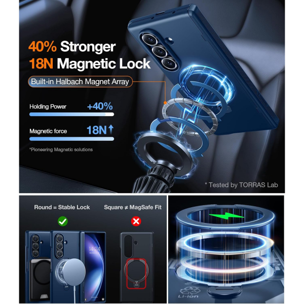 TORRAS Samsung Galaxy Z Fold 7 Standl� K�l�f -Blue