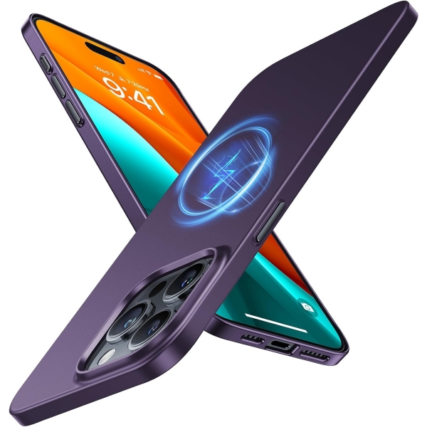 TORRAS Ultra nce Apple iPhone 15 Pro Max Manyetik Klf -Purple