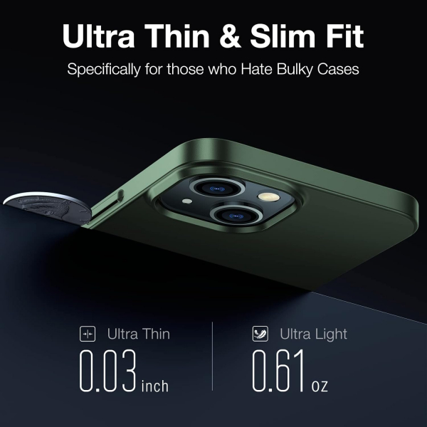 TORRAS iPhone 13 Mini Tam Korumal� Mat K�l�f-Green