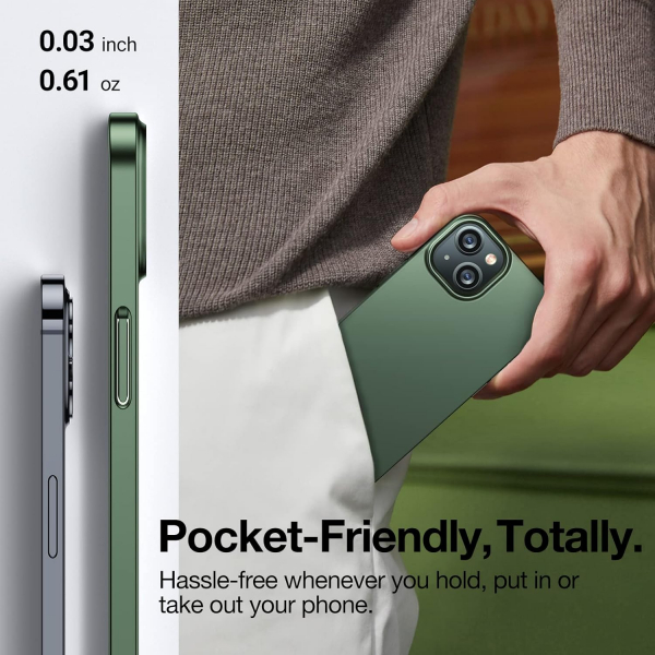 TORRAS iPhone 13 Mini Tam Korumal� Mat K�l�f-Green