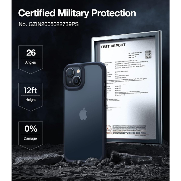 TORRAS iPhone 14 Darbeye Dayan�kl� K�l�f-Frosted Black